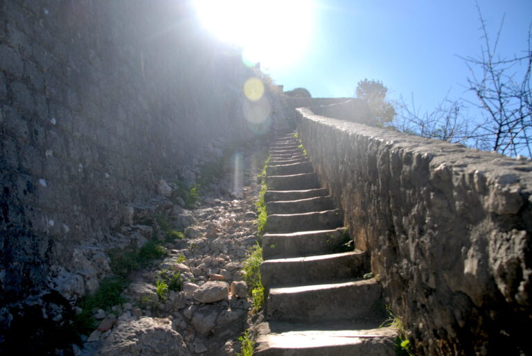 Steps to the top of the fort